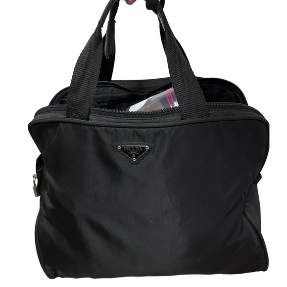 Vintage Prada Tessuto Nylon Handbag Large Lock/Key Sport Authenticity Card - Picture 2 of 10